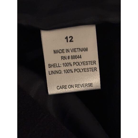 Emily Women Jacket 12 Mob Wife 2 Buttons Front Black Belted Office Siren Lined - Picture 8 of 11